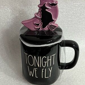 Rae Dunn Black 'Tonight We Fly' Mug with Witch Hat Lid